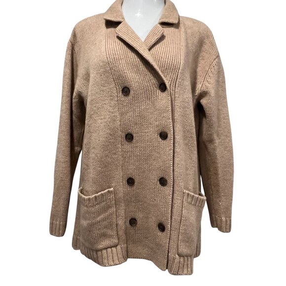 Lauren Ralph Lauren Camel Hair Wool Cardigan, Tan, S - Picture 1 of 11